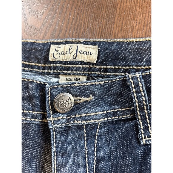 Earl Womens Embellished Blue Jeans 6P Denim Faded Dark Wash Straight Leg EUC - Picture 4 of 16